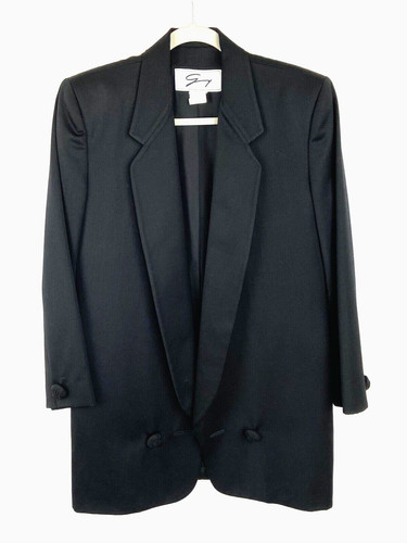 VERSACE Giacca lana Genny Italy per Neiman Marcus nera taglia 8 passerella $1239 come nuova