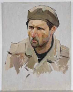 Pintura al óleo original, artista ucraniano, retrato, era soviética vintage - Imagen 1 de 4