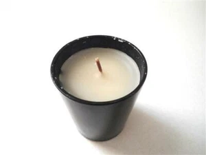 CANDELA CON VASETTO BICCHIERE IN VETRO NERO - Imagen 1 de 1