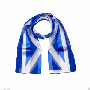 Bufandas patrióticas unisex escocesas Saltire azul y blanca de San Andrés con bandera - Imagen 1 de 4