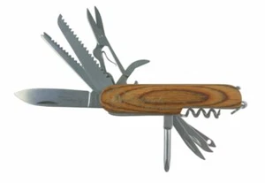 LAGUIOLE by Louis Thiers Artisan Pocket Knife, Wood Handle, 10 Tools, RRP $89 - Foto 1 di 3