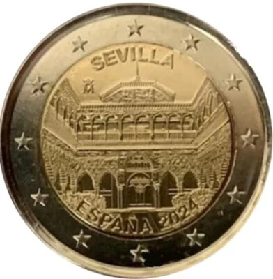 Spain - 2 Euro Commemorative 2024 Sevilla Cathedral Alcázar  UNC - FREE SHIPPING - Image 1 of 3