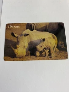 Card Telephone 10 Units Delta Card (Fake) Animals Rhinos 4/40 - Picture 1 of 1