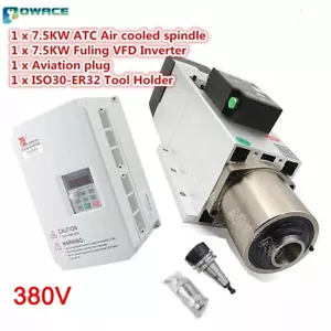 ISO30 380V 7,5 KW ATC Cambia utensili motore mandrino raffreddato ad aria + inverter VFD 5,5 KW - Foto 1 di 11