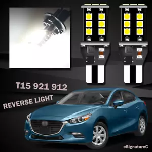 2 x Backup Reverse Light 921 912 T15 LED For Mazda 3 2014 - 2018 Sedan White - Picture 1 of 5