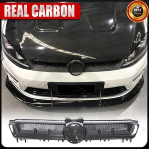 Dry Carbon Front Hood Grille Grill Cover Trims For VW Golf 7 MK7 VII GTI R 14-17 - Picture 1 of 17