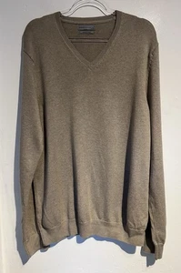 M&S Collection XL Pure Cotton V Neck Jumper Neutral Beige Light Brown  - Picture 1 of 10
