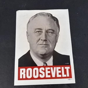 Vintage 1940 President FDR Franklin Roosevelt Political Campaign Poster WW2 WAR - Picture 1 of 10