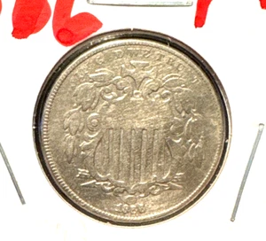 Escudo níquel 1866 con rayos F/VF - Imagen 1 de 2
