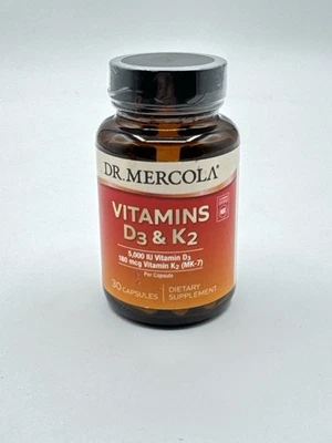 Dr. Mercola Vitaminas D3 y K2 - Apoya la inmunidad, el cerebro, 30 unidades (paquete de 1)  Foto 1 de 3