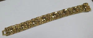 Vintage Gold Tone Nugget Design Bracelet 6.75" - Picture 1 of 8