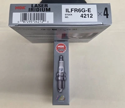 4PACK Spark Plug NGK ILFR6GE Laser 4212 Iridium Mercury Verado 135-275 889246Q39 - Image 1 of 4