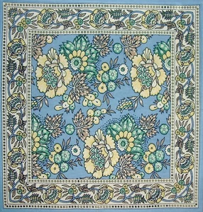 Floral Print Cotton Napkin 17" x 17" Baby Blue - Picture 1 of 1