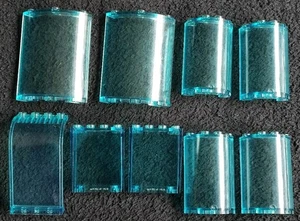LEGO Windows Curved Clear Cylinder Bundle Blue Translucent Mixed Pieces Panels - Picture 1 of 5