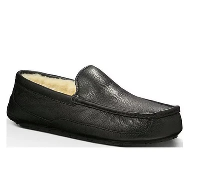 Zapatillas de cuero Best Seller UGG Ascot para hombre - negras NUEVAS CON CAJA Foto 1 de 2