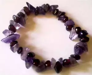 BRACCIALE CRISTALLO CURATIVO GRANATO E AMETISTA - Foto 1 di 3