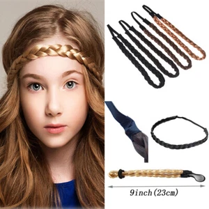 Women Synthetic Hair Plaited Elastic Headband Braided Hair Band DIY Accessory• - Picture 1 of 18