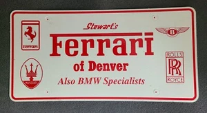 Vintage NOS Ferrari of Denver License Plate Booster Maserati Bently Rolls Royce - Picture 1 of 1