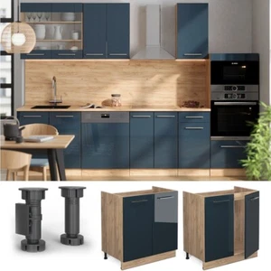 Spülenunterschrank FameLine Eiche Dunkelblau Hochglanz 80 mit ArbeitsplatteVicco - Bild 1 von 6