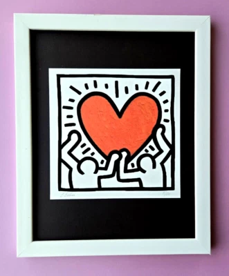 Chiara Bellini + "I LOVE KEITH HARING" Impresión Original Firmada a Mano Edición Limitada $ Certificado de Autenticidad Foto 1 de 4