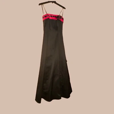 Urban Girl Nites Black Formal,with Pink Accents Ball Gown With spaghetti Straps - Image 1 of 4