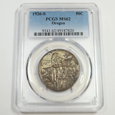 1926 S PCGS MS62 - Silver Oregon Comm Half Dollar - 50c US Coin #49824A - Image 1 of 3
