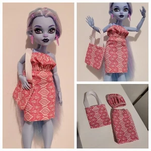 Fits CURVY G3 Monster High Abbey - Handmade Skirt Top & Bag Clothing *NO DOLL* - Picture 1 of 7