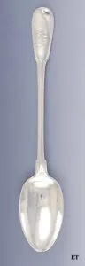 Antique 1775 Pre Revolution French 950 Sterling Silver Serving Stuffing Spoon - Picture 1 of 5