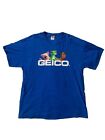 Geico Insurance Animal Mascots Graphic T Shirt Gecko Camel Pig Blue Mens Size Xl