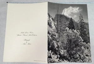 GROSSES YOSEMITE AHWAHNEE MENÜ 1972 BRACEBRIDGE WEIHNACHTSESSEN 19"x13-1/2" - Bild 1 von 2