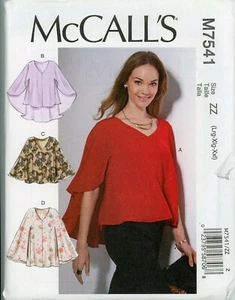 Misses Top McCall's Muster M7541 Gr. 4-14, 16-26 locker sitzender Pullover ungeschnitten - Bild 1 von 2