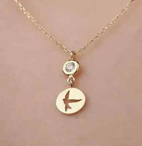 0.05Ct Round Cut Lab Created Diamond Womens Round Pendant 14K Yellow Gold Plated - Picture 1 of 6