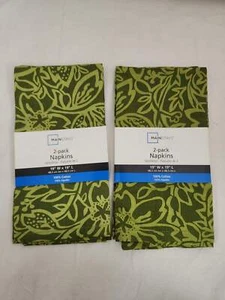 NIP - Mainstays 19"x19" Cotton Green Floral Napkins - Picture 1 of 3