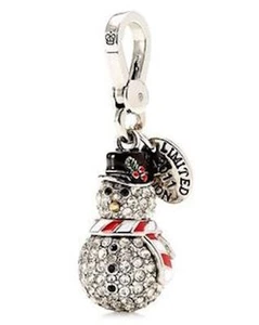 Juicy Couture Charm 2011 LTD Pave Snowman Silver Tone New Original Labeled Box - Picture 1 of 8