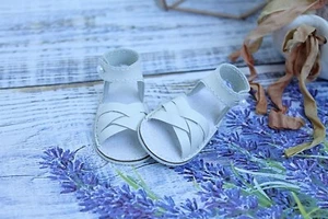 Sandalias Muñeca Amigos Moda Rojo Rubí de Cuero Blanco - Imagen 1 de 10