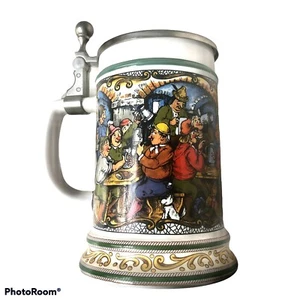 Original BMF Bierseidel Stein mit Deckel Zinn BMF Vintage 7,5x6x4,5" - Bild 1 von 3