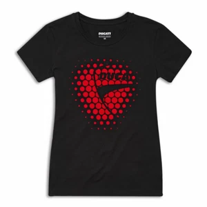 DUCATI HEART Damen kurzarm T-Shirt Top Shirt LADY schwarz rot NEU 2025 - Picture 1 of 3