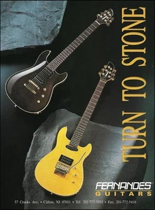 1991 Fernandes E-Gitarren Werbung 8x11 Gitarre Werbedruck - Bild 1 von 3