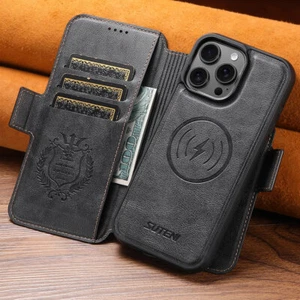 Für iPhone 15 16 Pro Max 14 13 Magnetische Wallet Flip Stand Phone Case Hülle - Bild 1 von 21