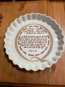 Fluted Quiche au Fromage Baking Dish Pan 9 1/2 In. With Recipe On Front - Picture 1 of 4