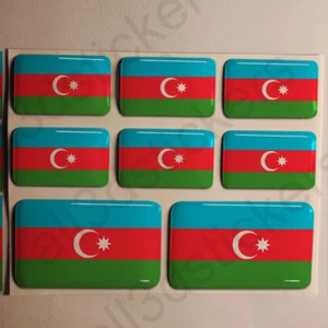 Pegatina Azerbaiyán Resina Cúpula Pegatinas Bandera de Azerbaiyán Vinilo 3D Calcomanía Adhesiva - Imagen 1 de 1