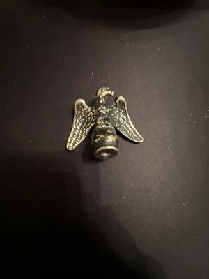 Vintage Solid Brass American Eagle Finial Topper, Old Clock Part, Flag, Lamp - Image 1 of 4