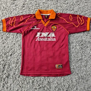 AS Roma 1999 Home Shirt Classic Football Shirt Claret Diadora Rare Original - Picture 1 of 19