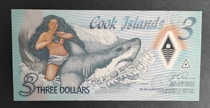 Iles Cook billets de 3 Dollars polymère 2021 P-11 Neuf ( UNC ) magnifique ! - Foto 1 di 2