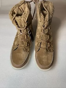 New Sorel Women's Explorer II Joan Cozy Boots Nova Sand/Sea Salt Tan Size 8.5 - Picture 1 of 9