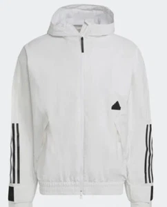 Adidas 3-Streifen Sturmjacke HN1928 Herren Medium weiß schwarz NEU 180 $ - Bild 1 von 14