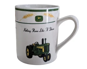 John Deere Tractor Coffee Mug Cup Gibson Wheat Logo Green White - Bild 1 von 5