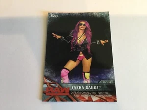 2017 Topps WWE Women's Division Sasha Banks Defeats Charlotte Flair #WWE-10 - Picture 1 of 2