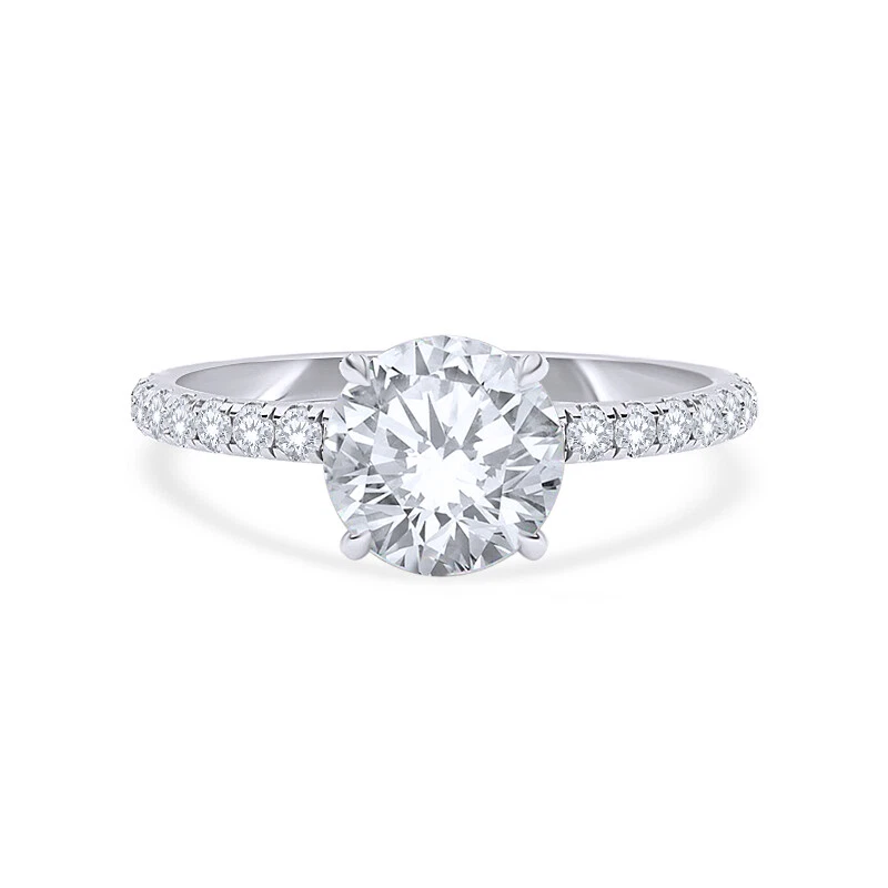 Anel de noivado solitário de diamante corte redondo 2,25 quilates ouro branco 14K cultivado em laboratório - Imagem 1 de 1