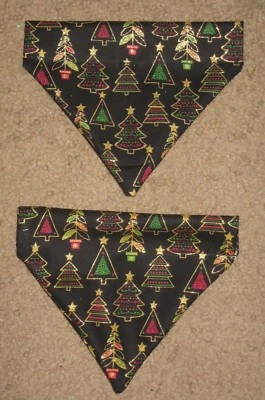 Christmas Metallic Glitter Trees Dog Bandana - 5 sizes XS-XL - Image 1 of 2